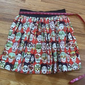 Rockabilly Frida Print Skater Skirt